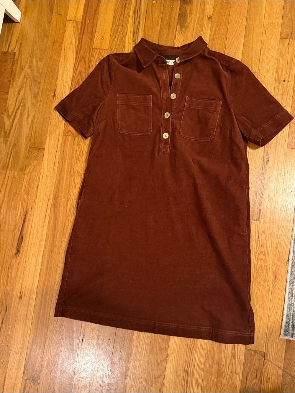 Boden Rust Corduroy Polo Mini Dress